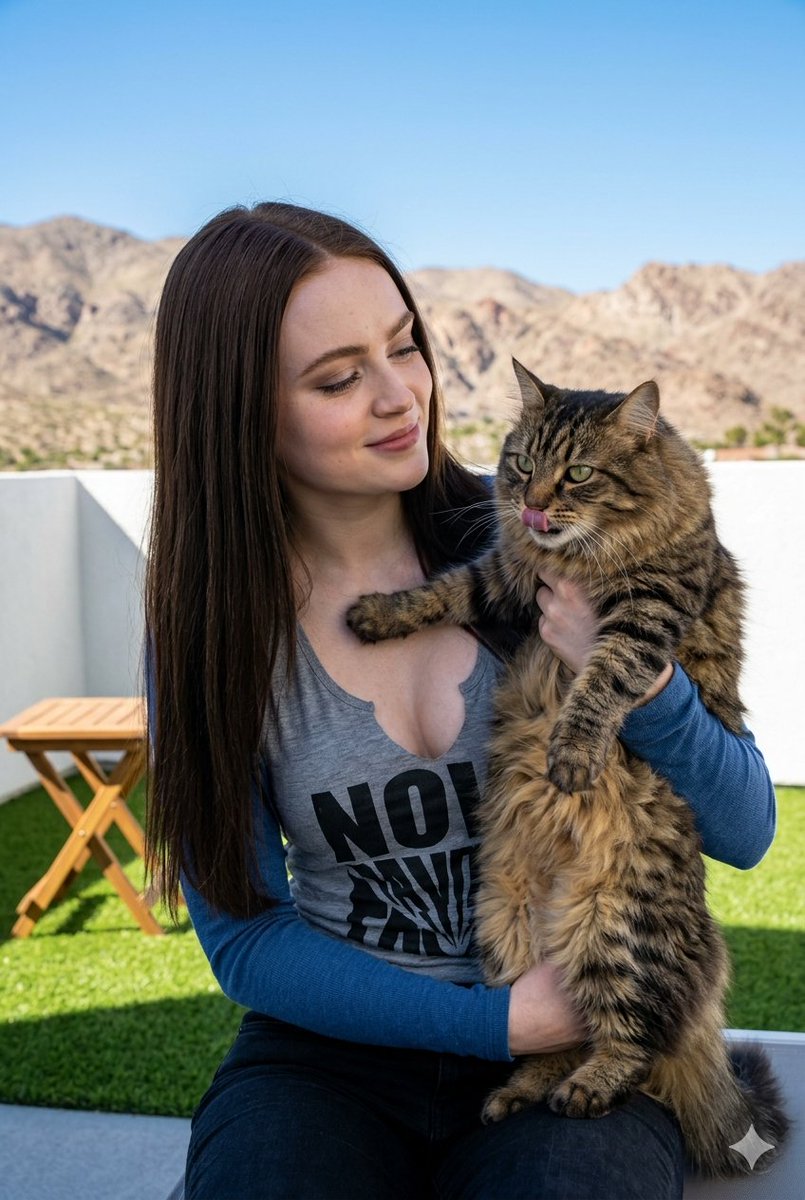 Profile / Avatar - Portrait with Fluffy Tabby Cat — output 1