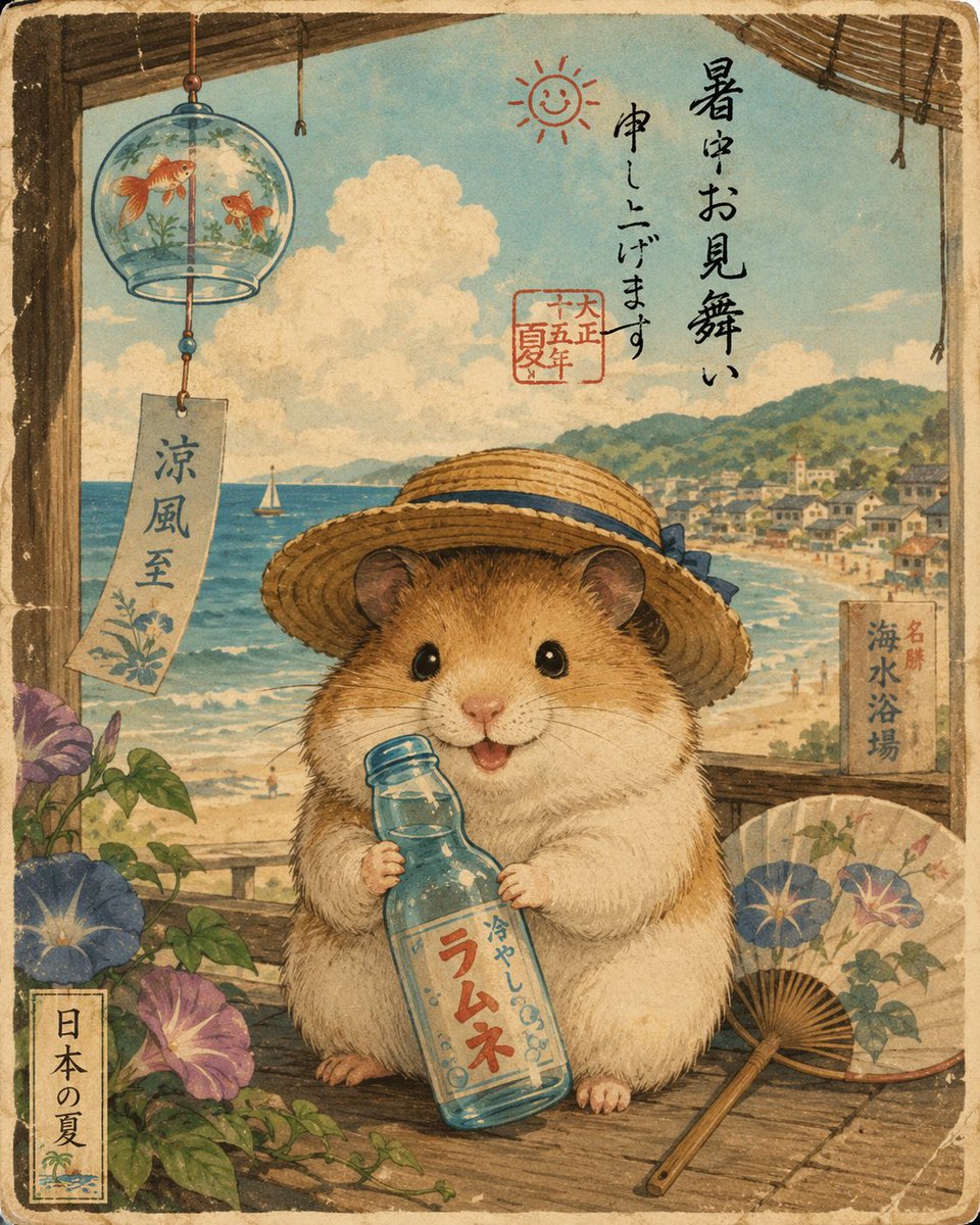Comic / Storyboard - Hamster Japanese Summer Card — output 1