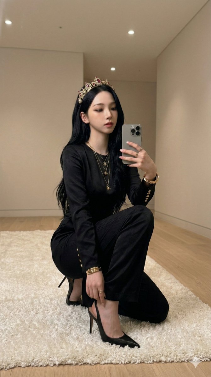 Profile / Avatar - aespa Karina Mirror Selfie with Tiara — output 1