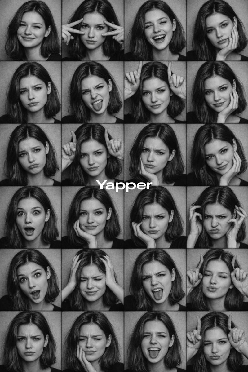 Profile / Avatar - Black and White Photobooth Expression Grid Prompt — output 1