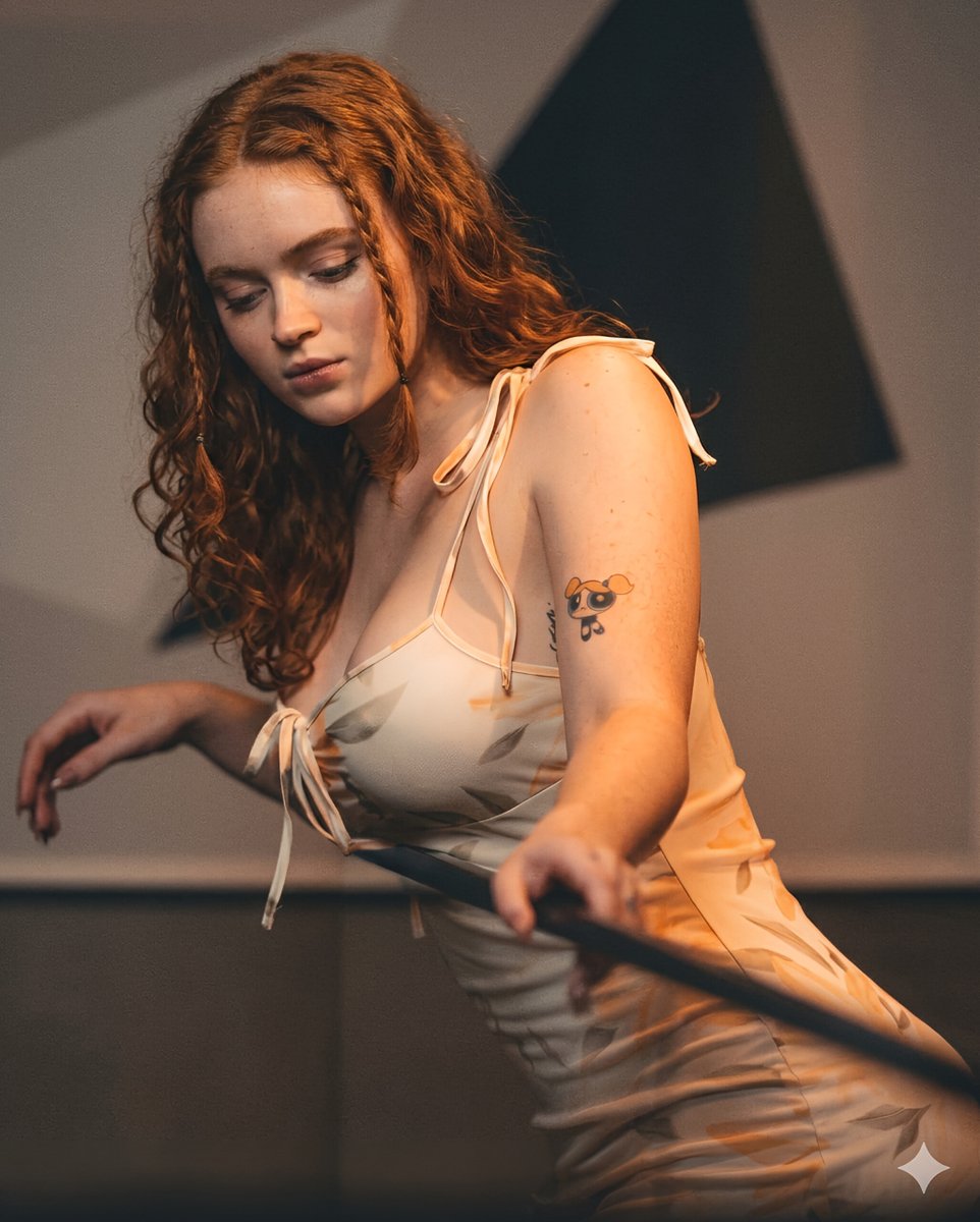 Profile / Avatar - Ethereal Redhead Portrait in Petal Dress — output 1