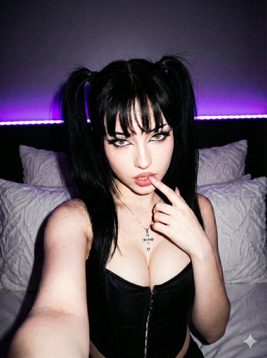 Profile / Avatar - E-girl/Y2K Grunge Flash Selfie Prompt — output 1