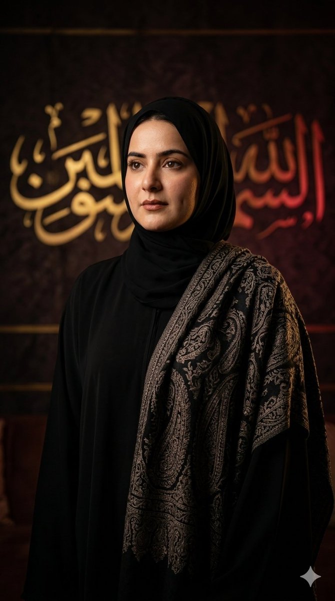 Profile / Avatar - Chiaroscuro Muslim Woman Portrait — output 1
