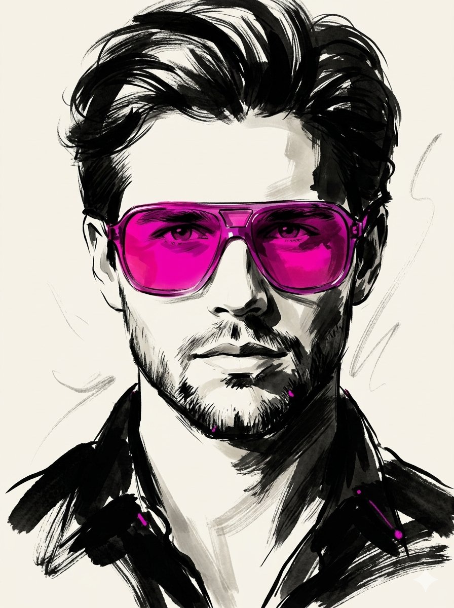 Profile / Avatar - High-Fashion Ink Illustration Portrait — output 1