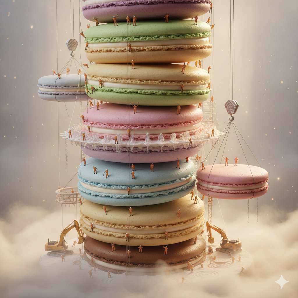 Surreal Cinematic Macaron Megastructure Video Prompt — output 1