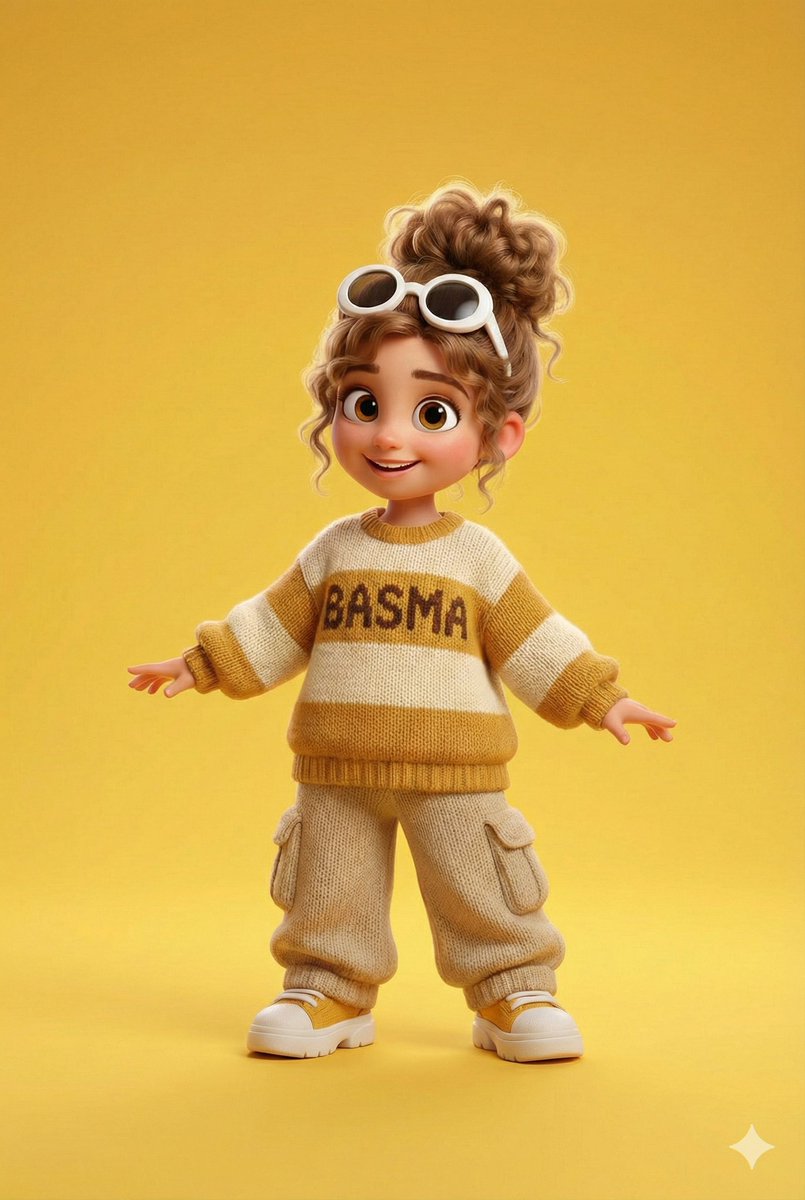 Game Asset - Pixar/Disney 3D Cartoon Character with Knitted Name — output 1