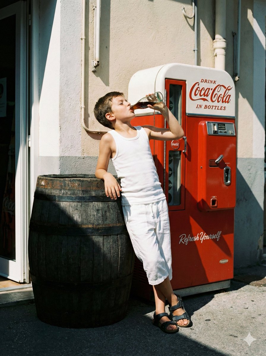 Social Media Post - Nostalgic Photo Analysis and Recreation (Boy with Coca-Cola) — output 1