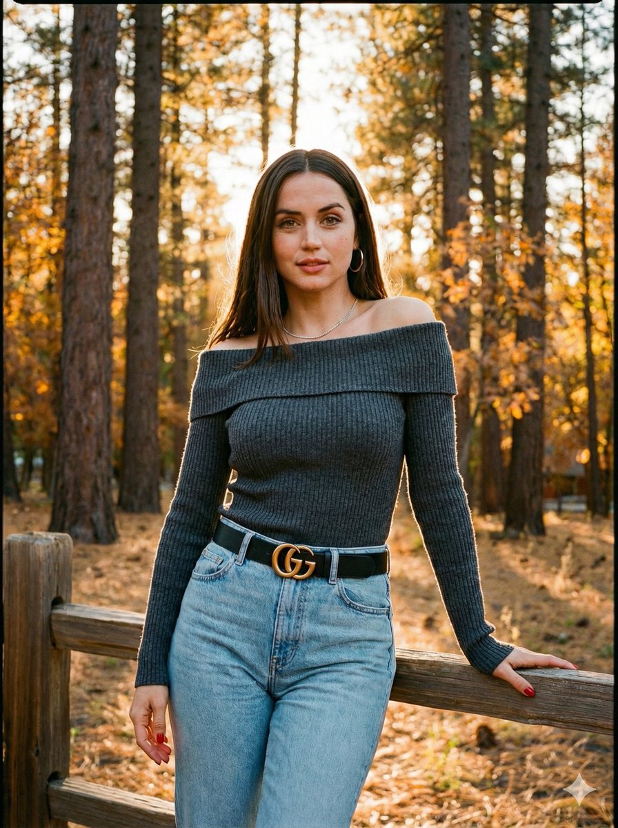 Celebrity Comparison Photoshoot in Autumnal Forest (Urdu/English Hybrid) — output 1