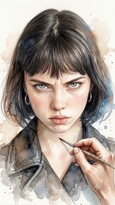 Detailed Watercolor Portrait Illustration — output 1