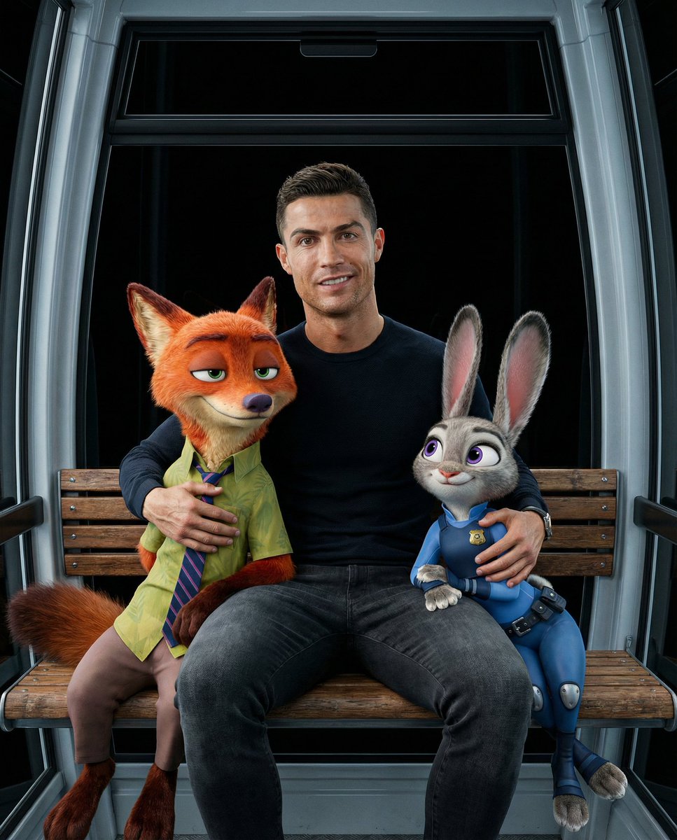 Cristiano Ronaldo with Zootopia Characters Prompt — output 1