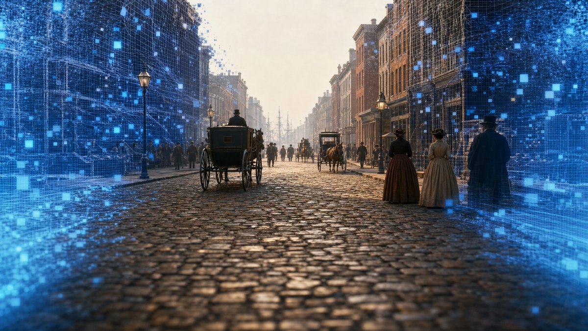 Infographic / Edu Visual - AI Time-Travel Street Panorama — output 1