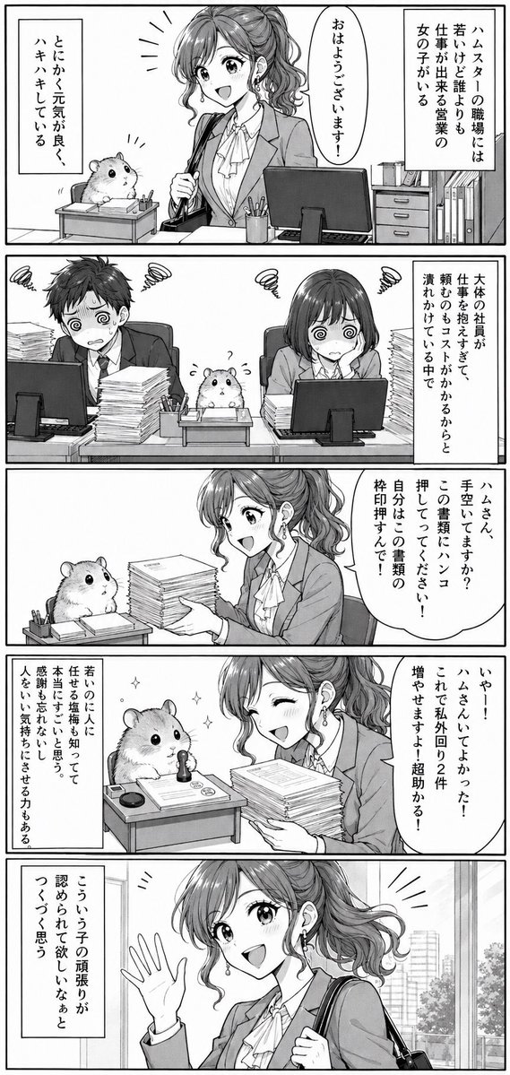 Comic / Storyboard - Office Hamster Manga Diary — output 1