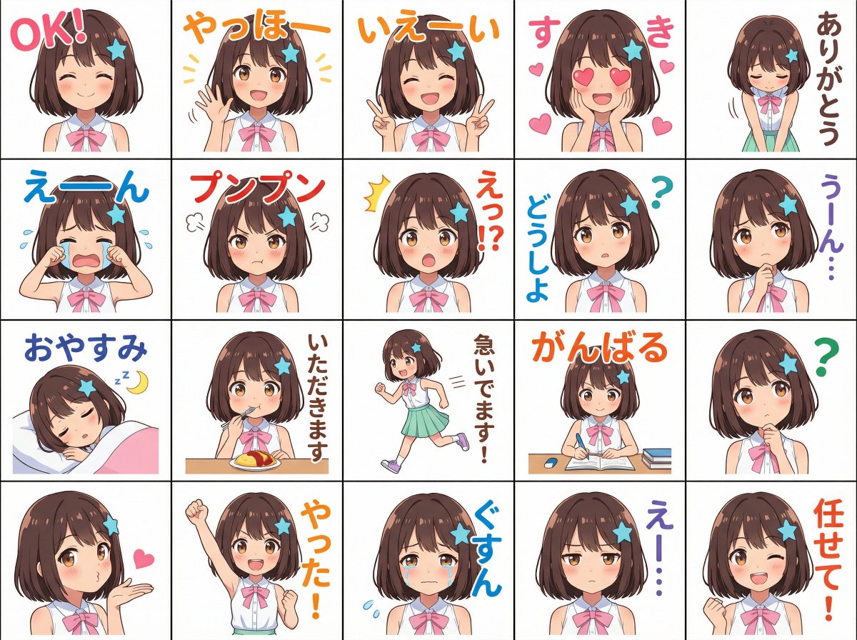Messenger sticker set based on attached person — output 1