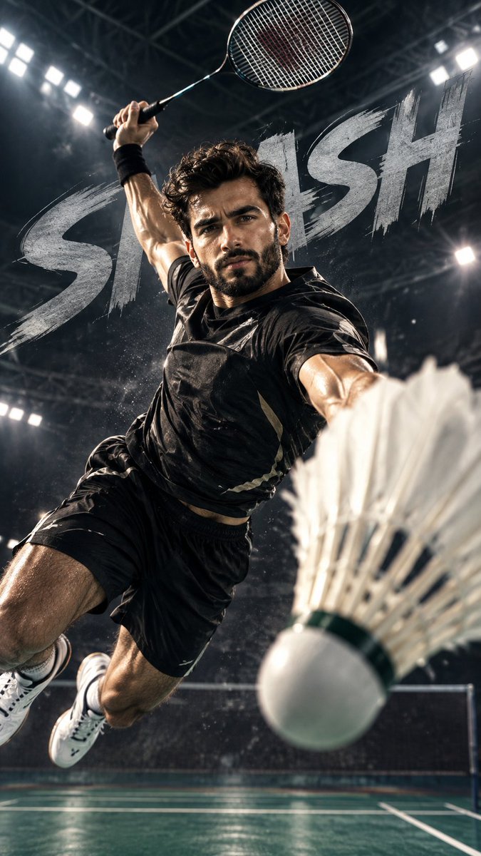 YouTube Thumbnail - Cinematic Badminton Smash GPT Image 2 — output 1