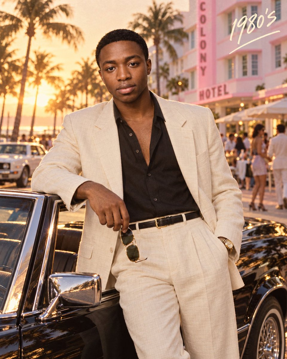 Social Media Post - 1980s Miami Retro Fashion Portrait — output 1