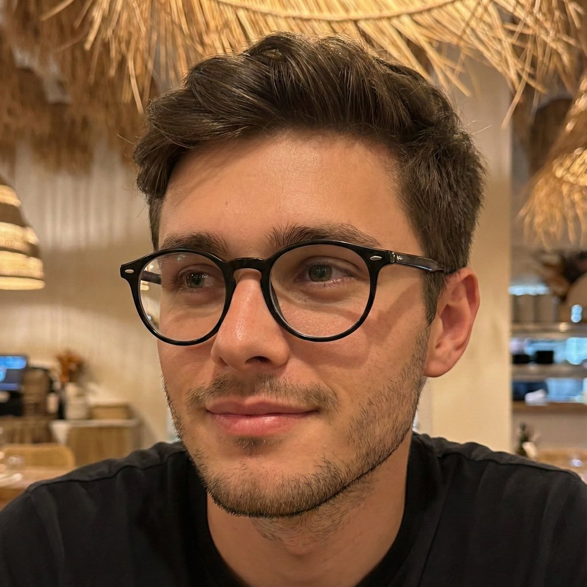 Close-Up Portrait with Facial Reference and Glasses — output 1