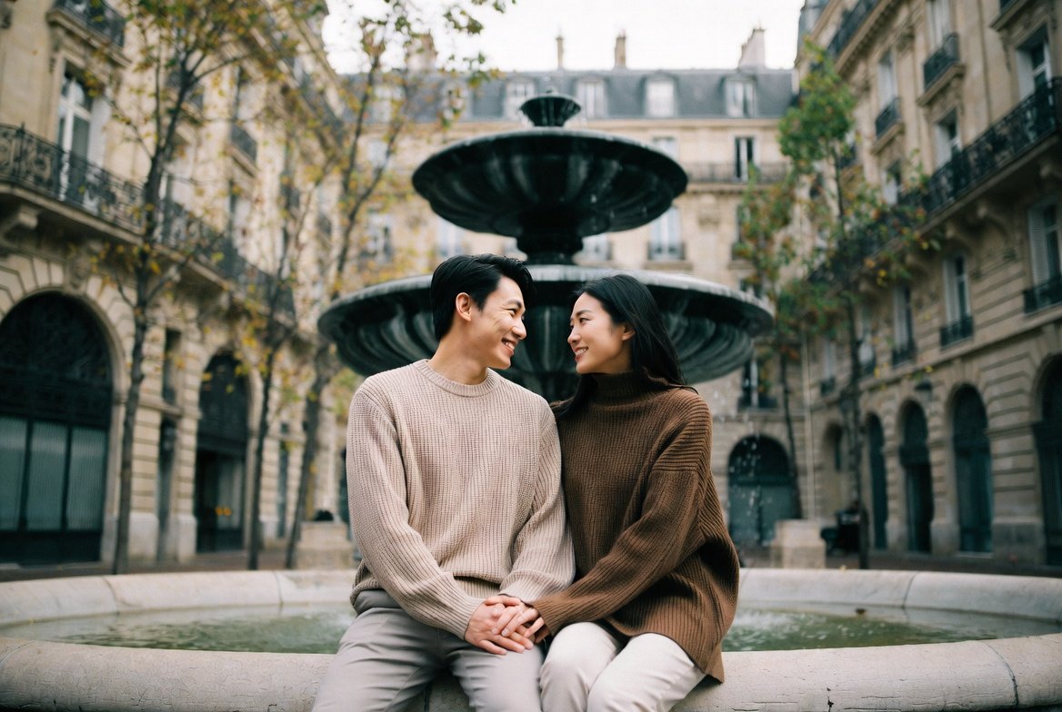 Cinematic Romantic Street Photography of a Couple in Paris — output 1