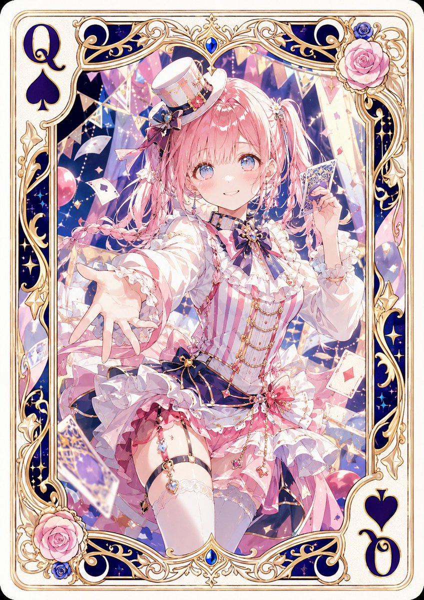 Game Asset - Anime Queen of Spades Card — output 1
