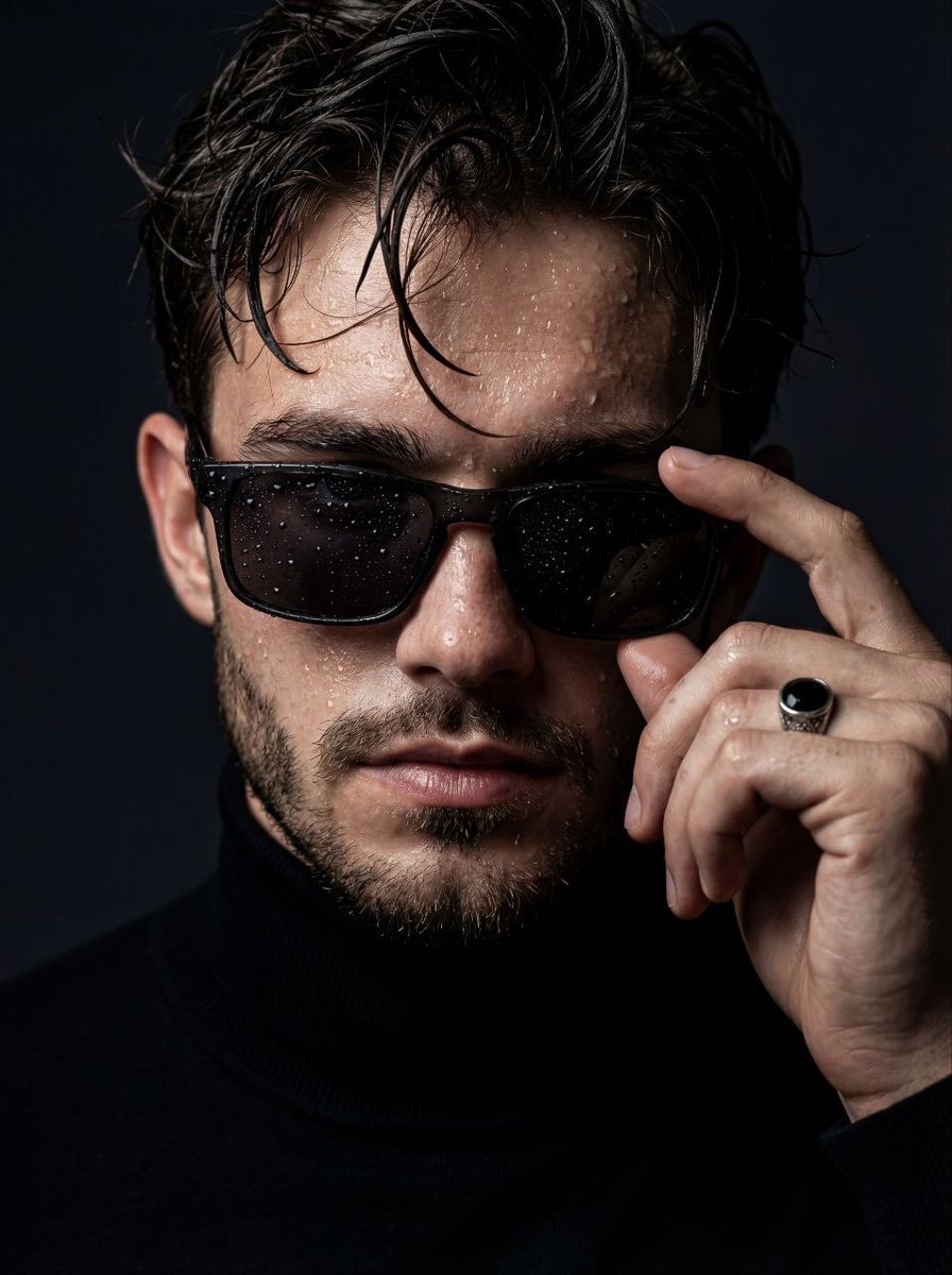 Product Marketing - Moody Cinematic Close-Up Portrait with Wet Skin — output 1