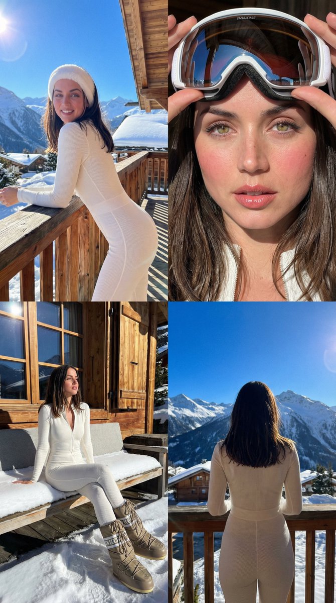 Luxury Ski Influencer Collage and Portraits (iPhone 16 Pro Style) — output 1
