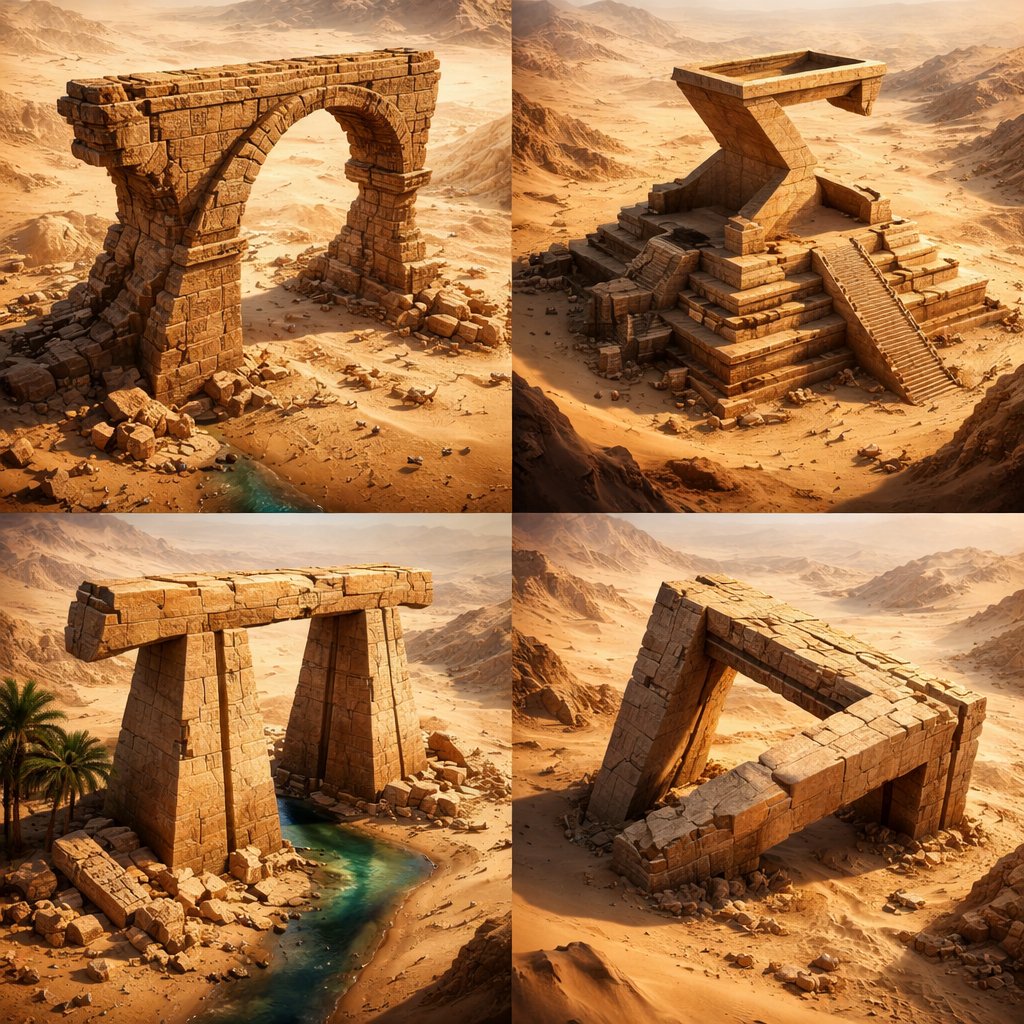Desert Ruins of Pure Math Grid — output 1