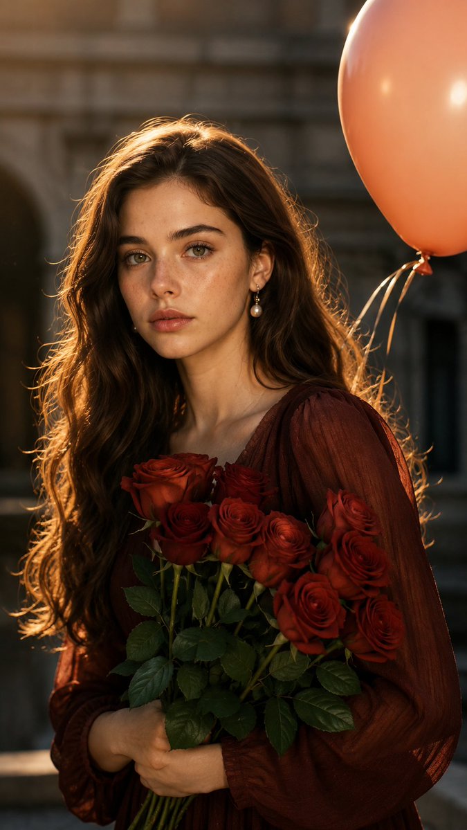 Profile / Avatar - Golden Hour Rose Bouquet Portrait — output 1