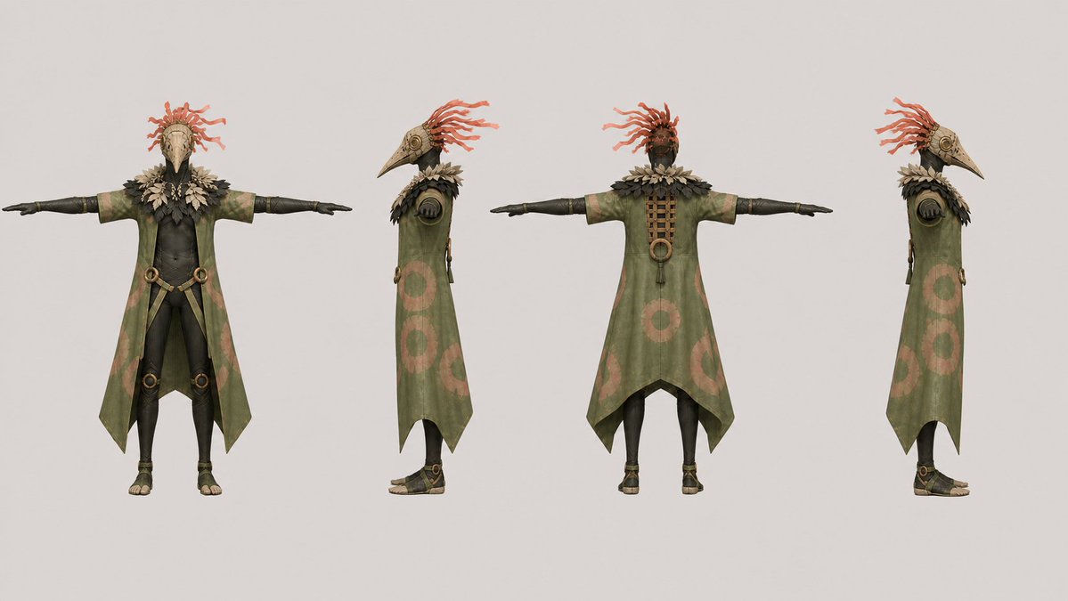 Game Asset - Bird Shaman Character Turnaround — output 1