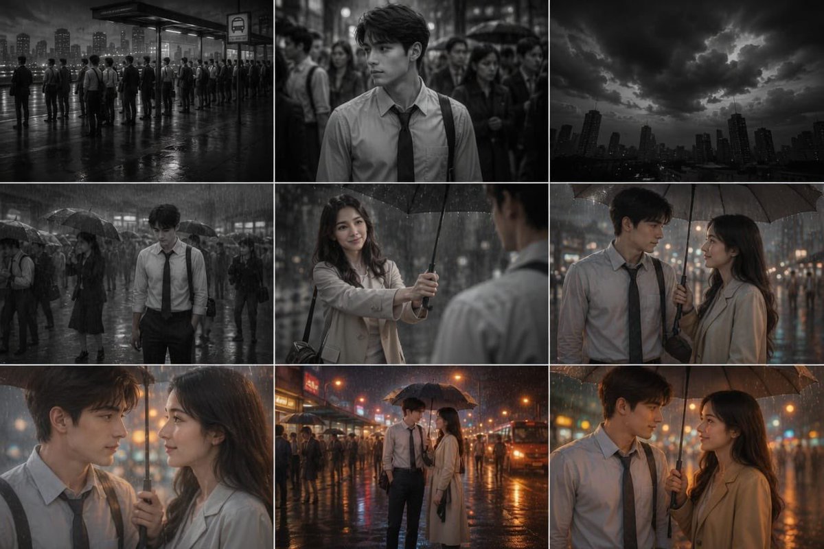 Comic / Storyboard - Cinematic Storyboard: Kindness in Color — output 1