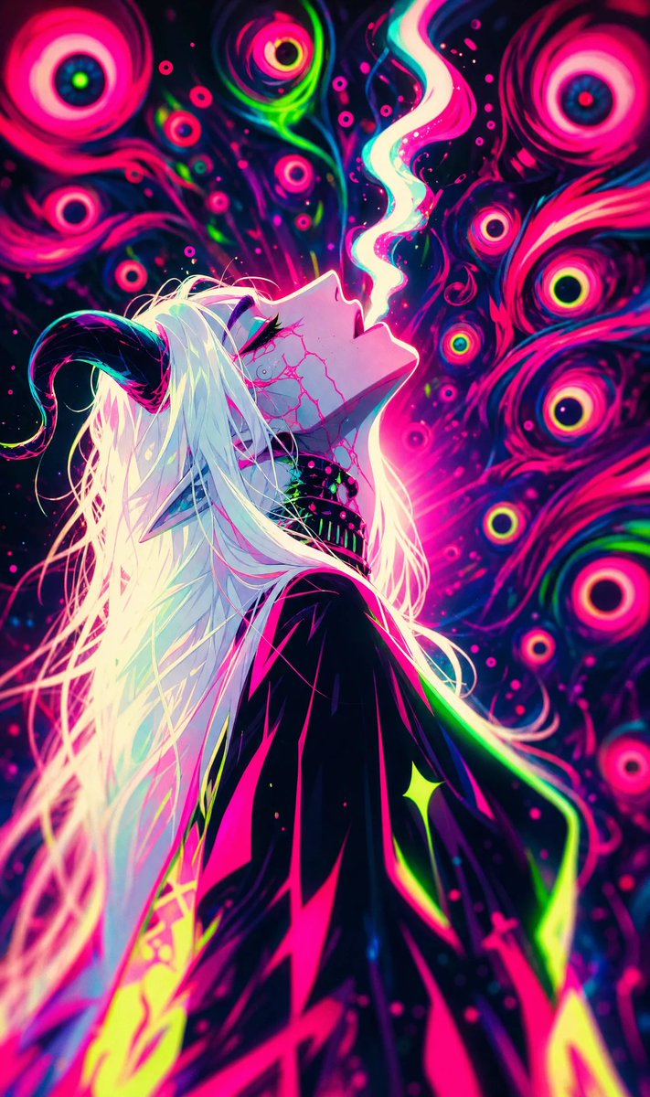 Game Asset - Neon Psychedelic Digital Animation Still — output 1