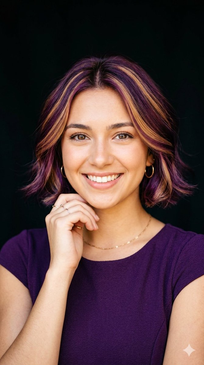 Profile / Avatar - Radiant Purple Bob Portrait — output 1