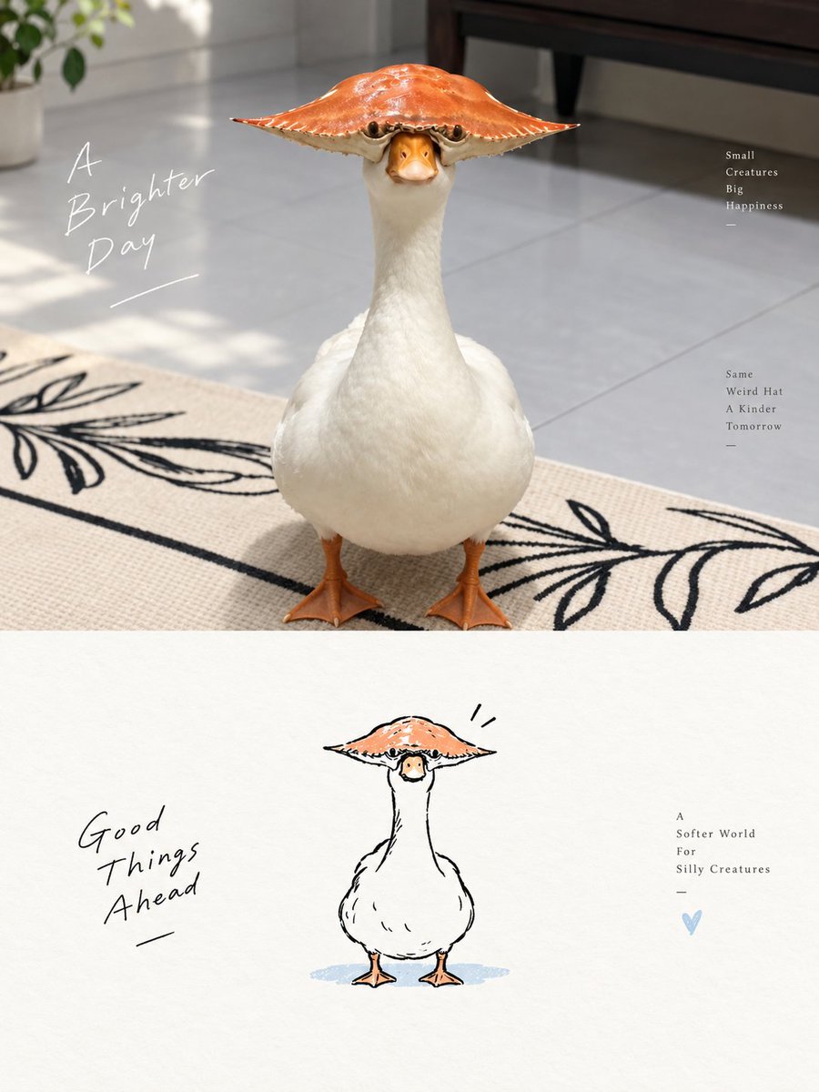 Social Media Post - Duck Wearing Crab Shell Hat — output 1