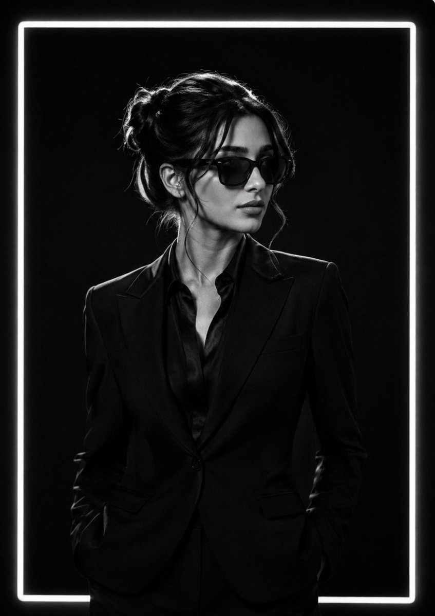 Profile / Avatar - Monochrome Fashion Bun Portrait — output 1