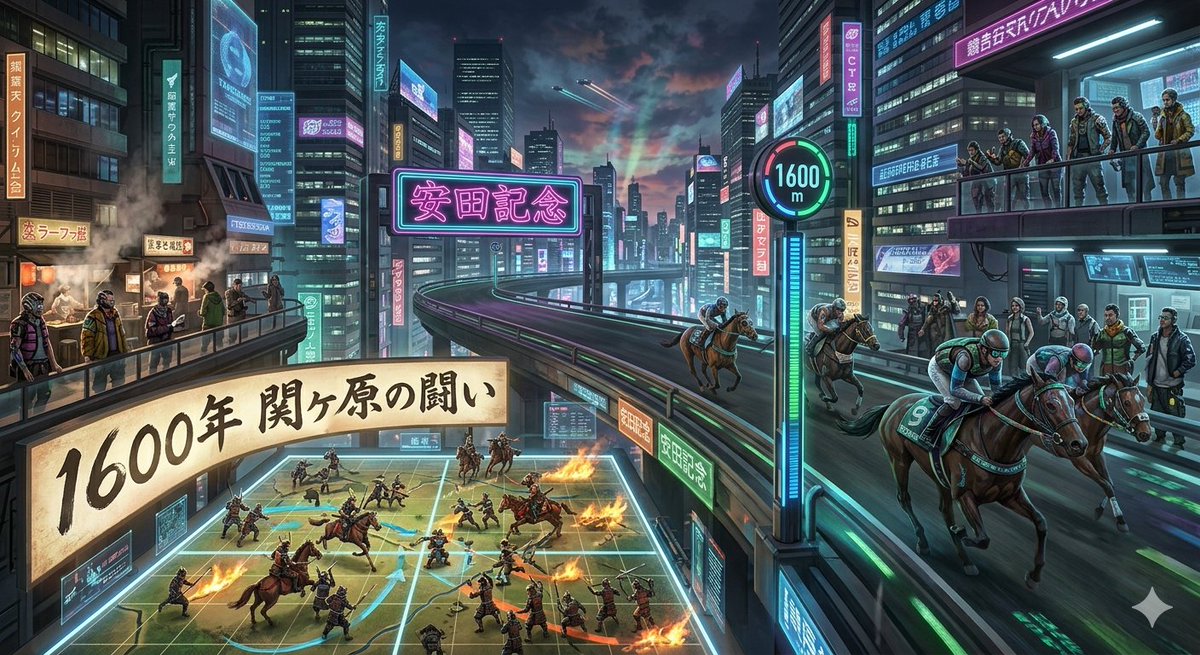 Social Media Post - Cyberpunk Historical Horse Racing — output 1