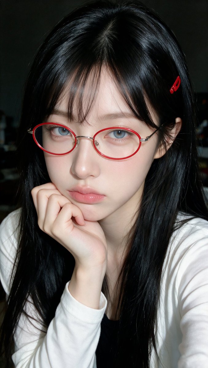 Profile / Avatar - Realistic Selfie Portrait with Red Glasses — output 1