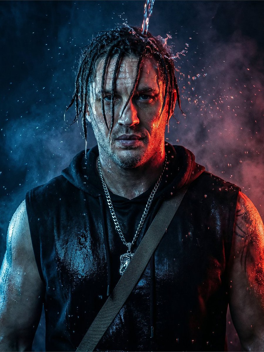 Social Media Post - Dramatic Dual-Light Splash Portrait — output 1