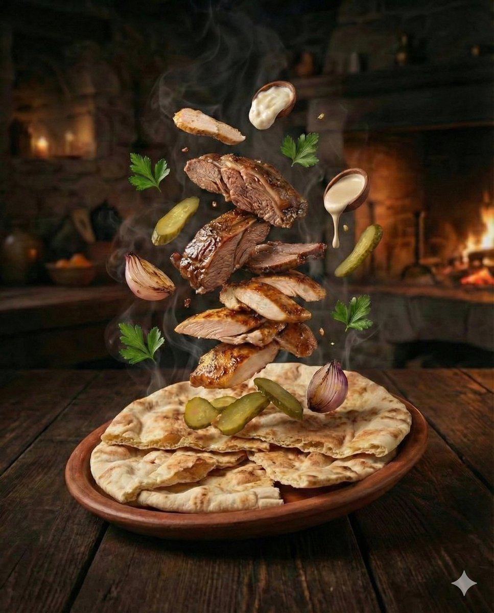 Cinematic Food Photography of Deconstructed Middle Eastern Cuisine — output 1