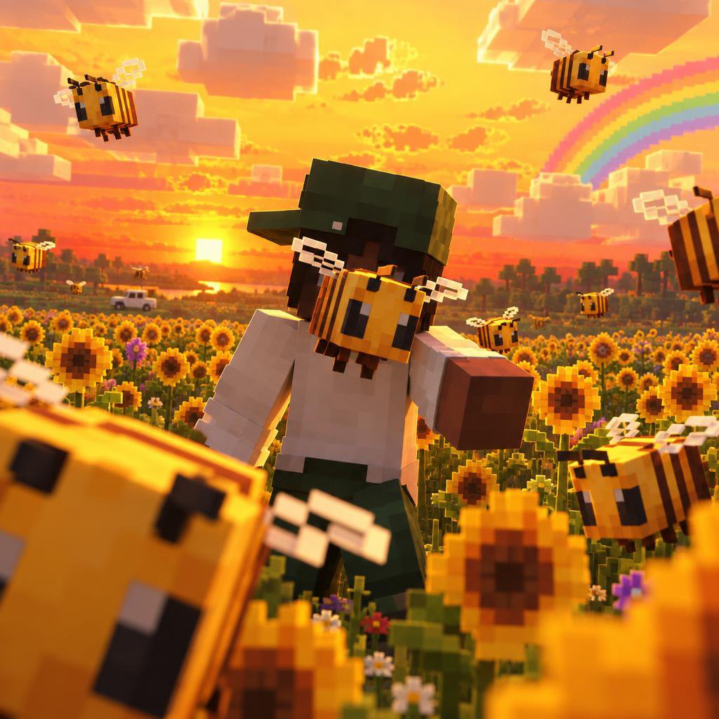 YouTube Thumbnail - Minecraft Character in Sunflower Field — output 1