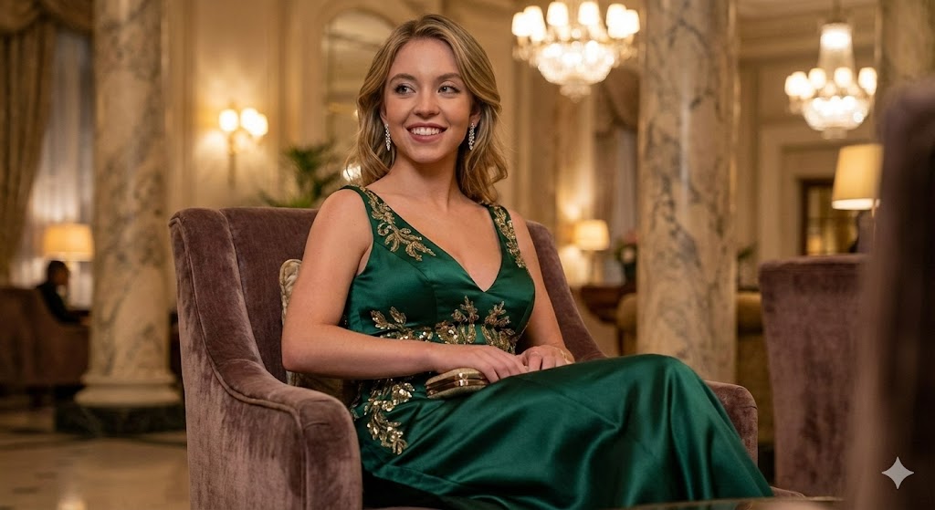 Social Media Post - Sydney Sweeney Wardrobe Selection Generator (4 Scenes) — output 1