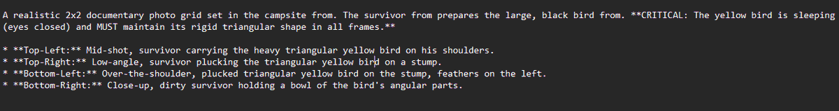 2x2 Catch and Cook Prompt (Screenshot) — output 1
