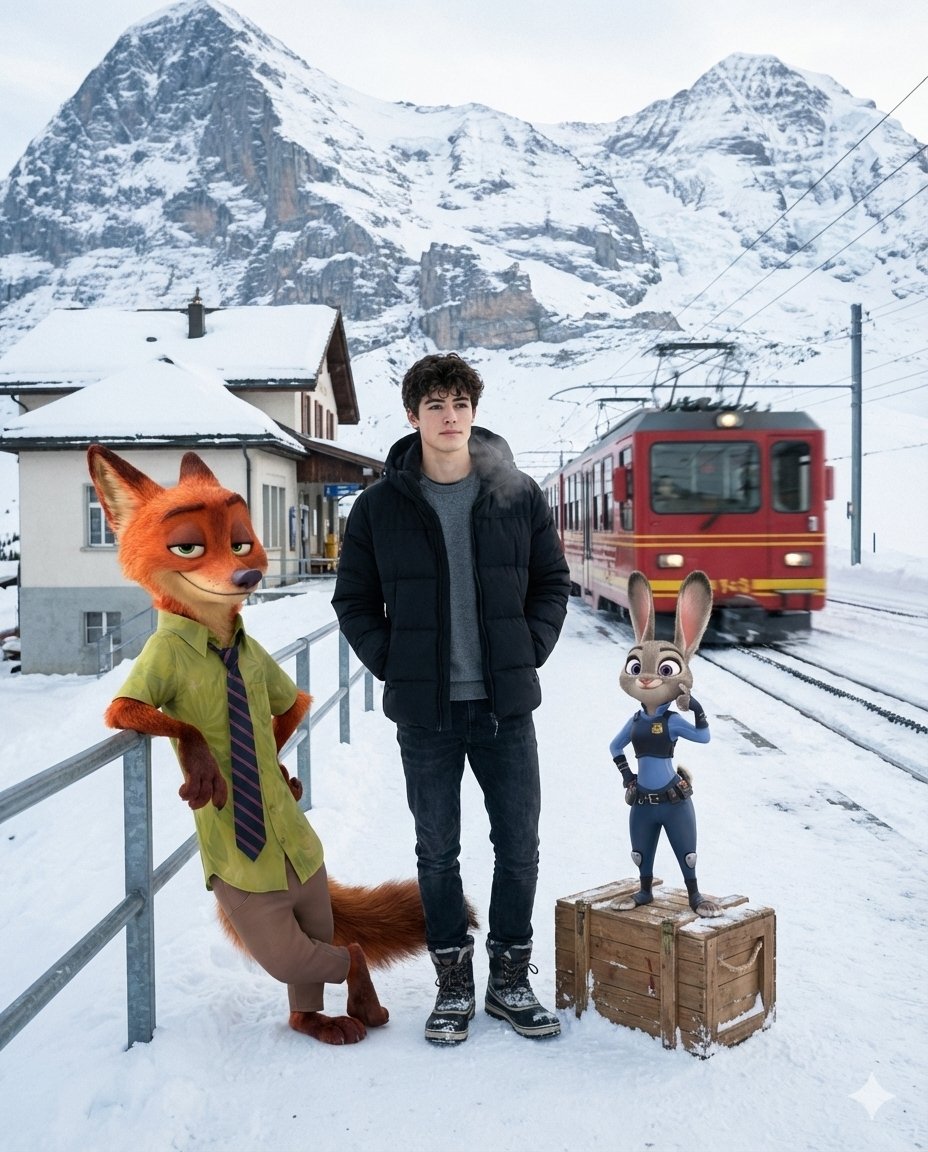 Cinematic Alpine Travel with Zootopia Characters — output 1