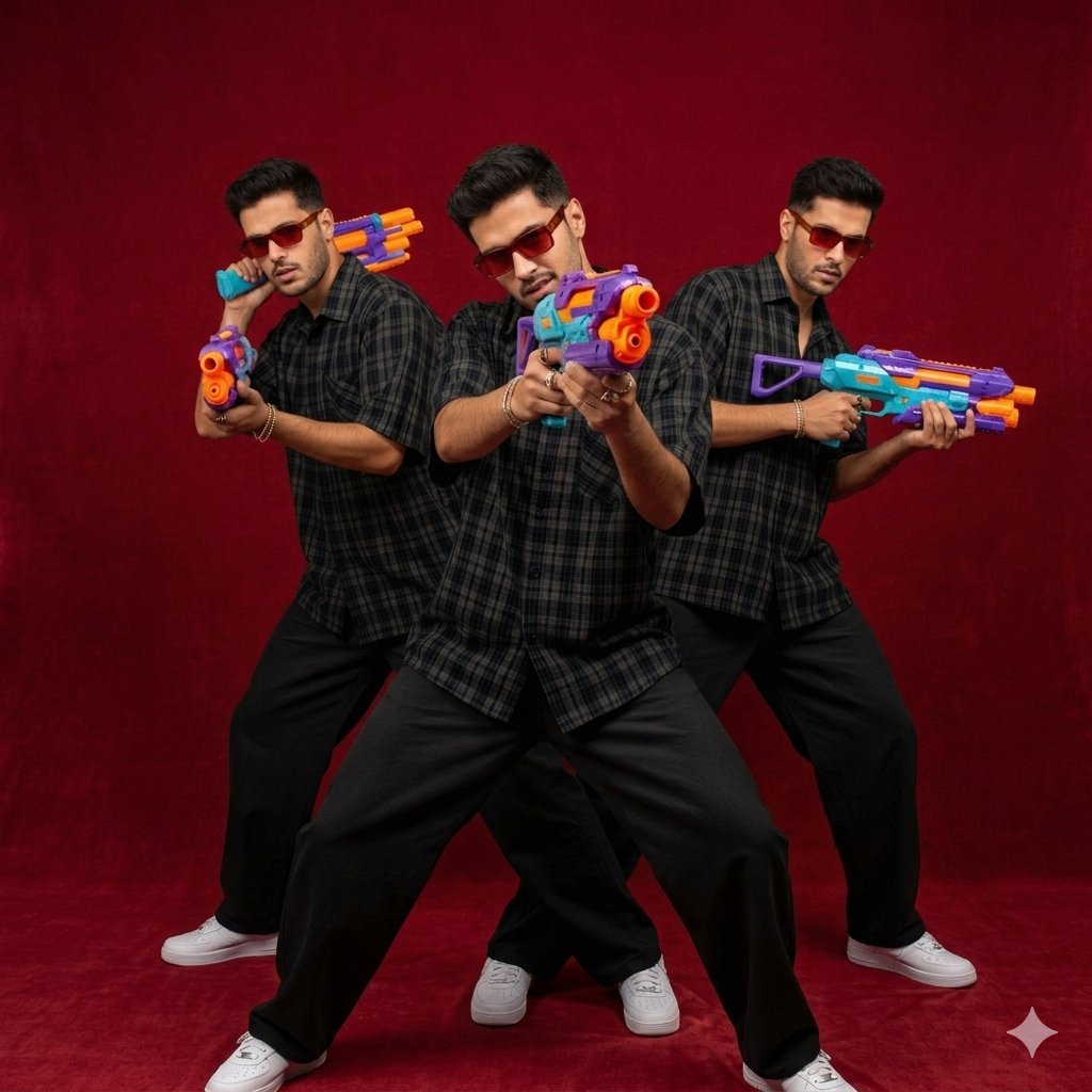 Social Media Post - South Asian Man Clone Portrait — output 1