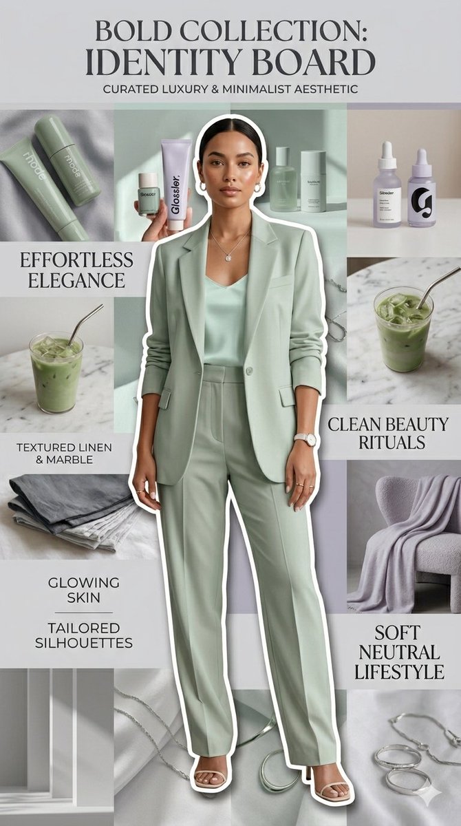 Product Marketing - Clean Girl Aesthetic Identity Board — output 1