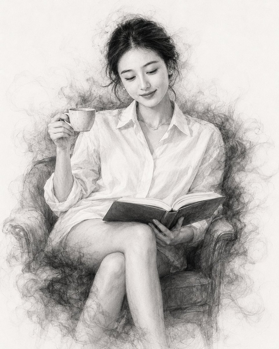 Profile / Avatar - Black and White Pencil Sketch Portrait — output 1