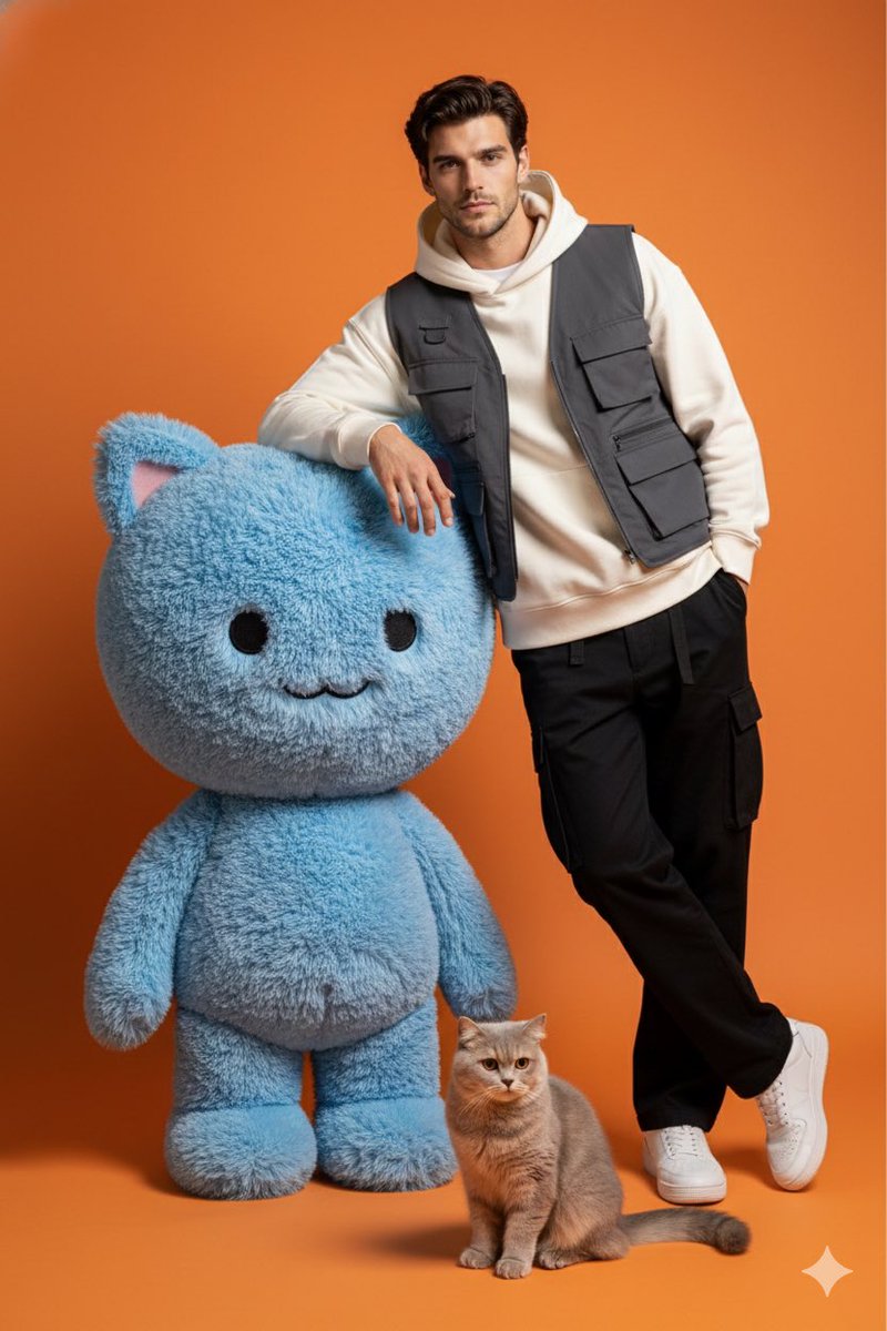 Studio Photoshoot with Labubu and British Shorthair — output 1