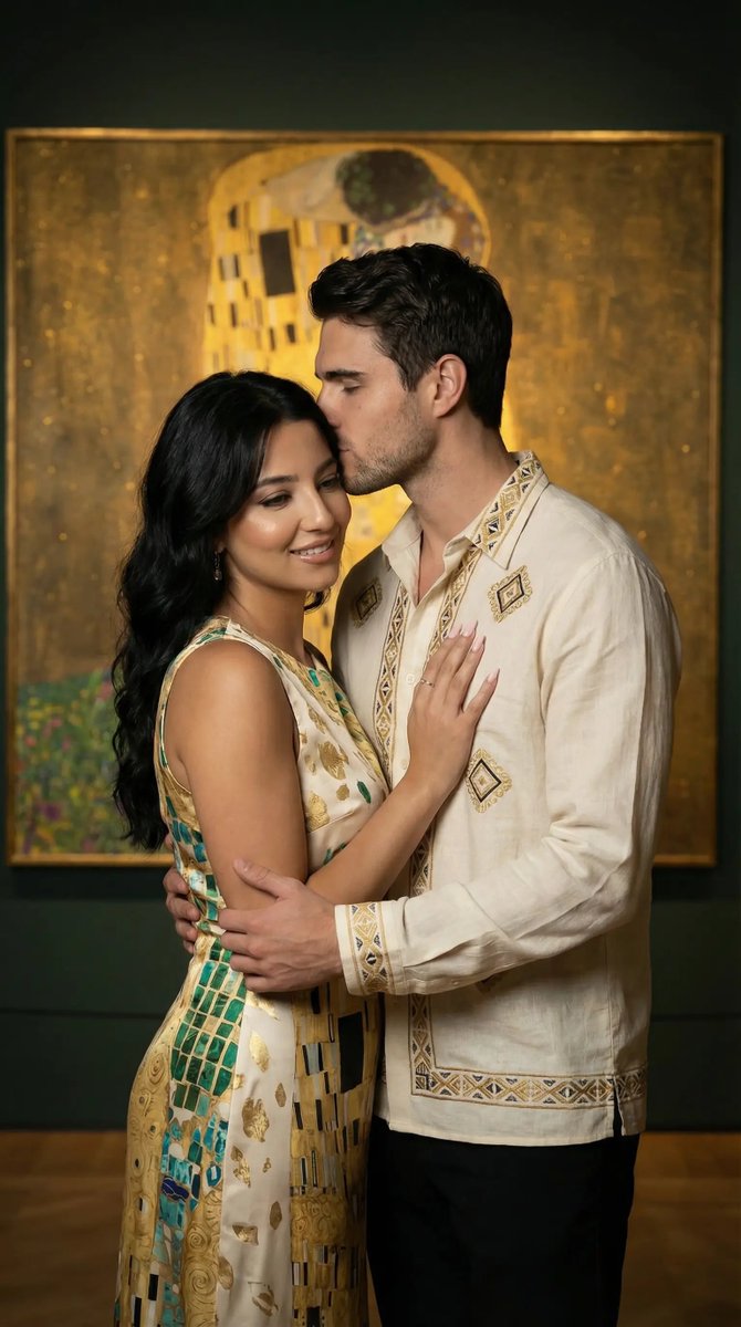 Social Media Post - Klimt-Inspired Fine Art Editorial Portrait (JSON) — output 1
