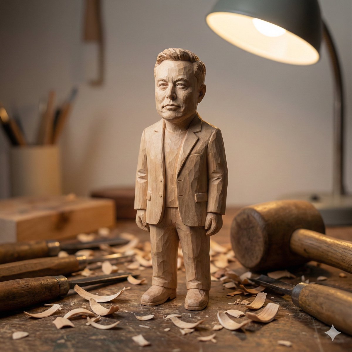 E-commerce Main Image - Hand-carved wooden miniature figure prompt — output 1