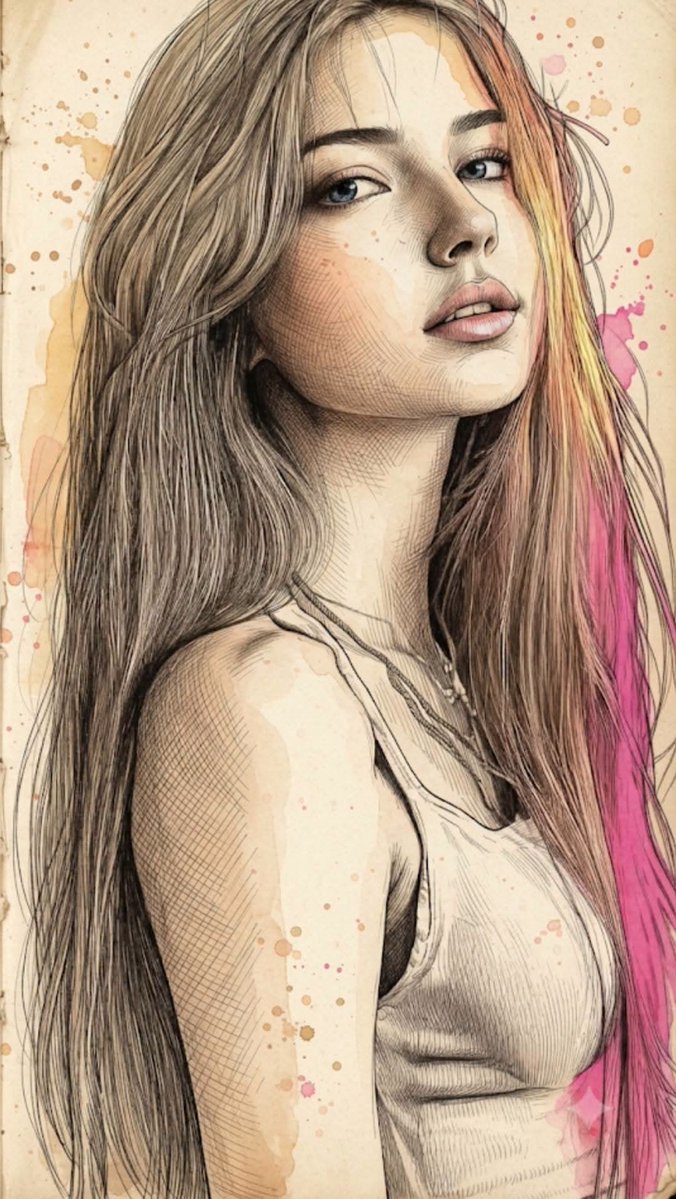 Comic / Storyboard - Fine Art Mixed-Media Portrait Illustration — output 1