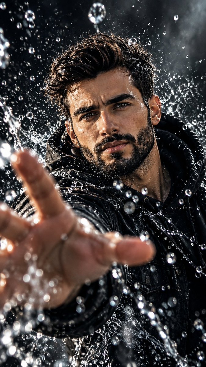Product Marketing - High-Speed Water Droplet Portrait — output 1