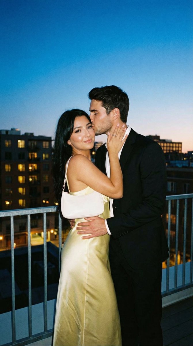 Social Media Post - Candid Rooftop Kiss with Direct Flash at Blue Hour — output 1