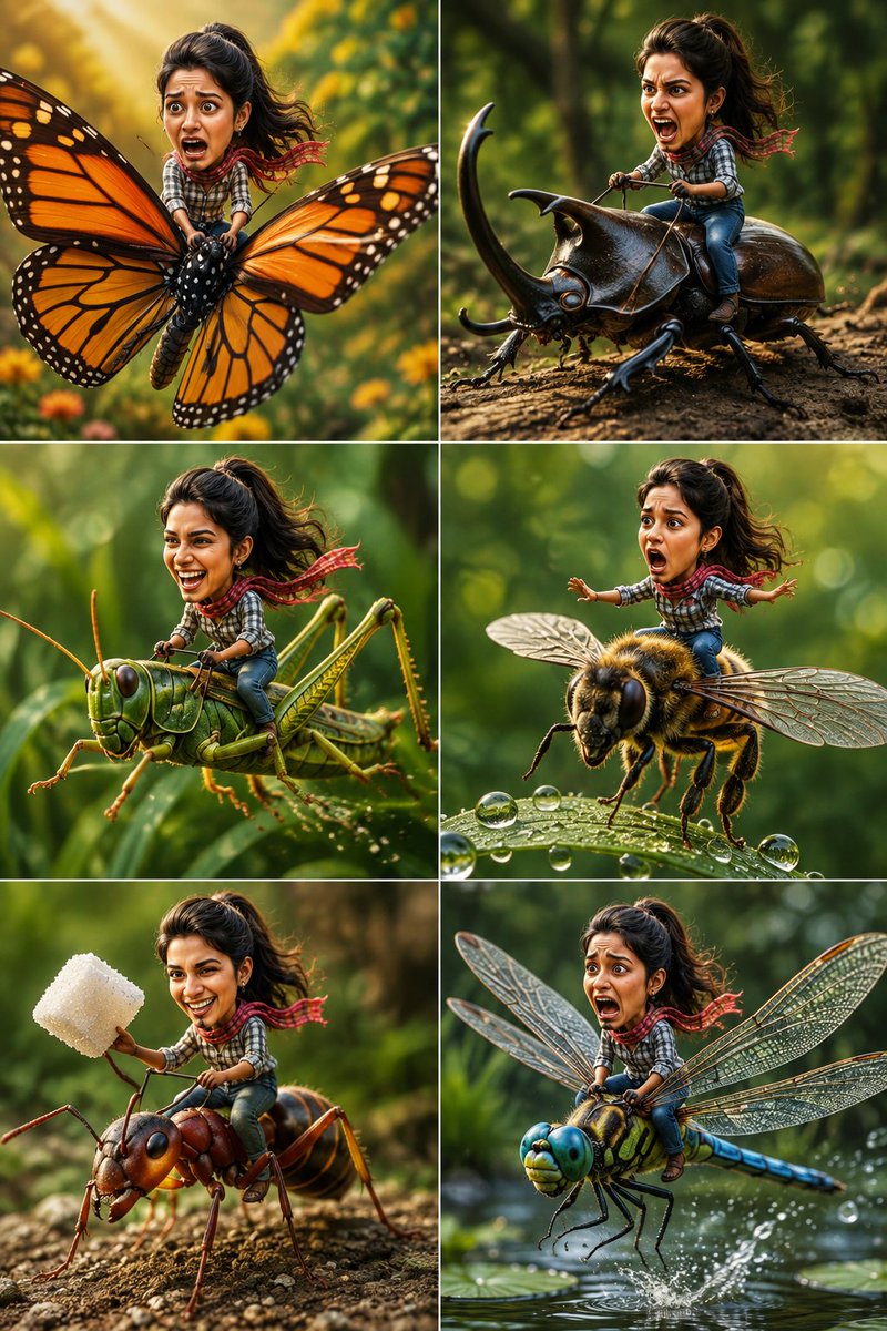 Comic / Storyboard - Tiny Adventurer Giant Insect Collage — output 1